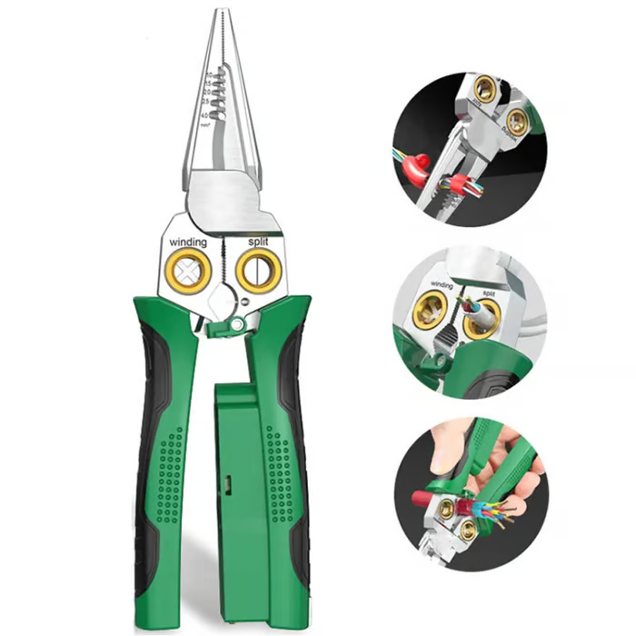 8 in 1 Wire Stripper Twister for Cutting and Pulling Wires Cable Scissors,Voltage Tester Pliers