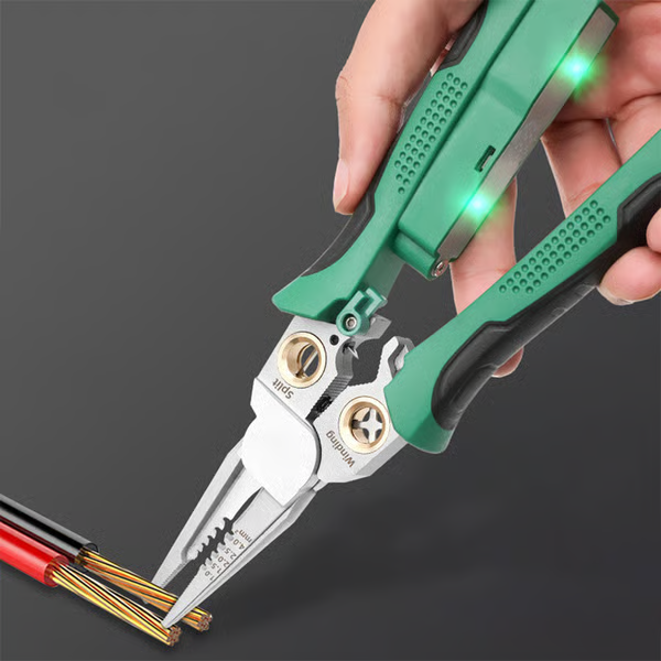 8 in 1 Wire Stripper Twister for Cutting and Pulling Wires Cable Scissors,Voltage Tester Pliers