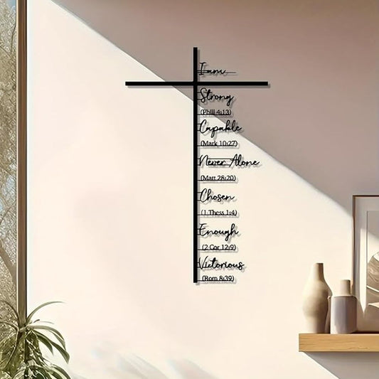 🏆 32K+ SOLD! 🕊️✝️ Elegant Metal Cross Wall Art – Scripture-Inspired Design for Peaceful Living Spaces 🌸