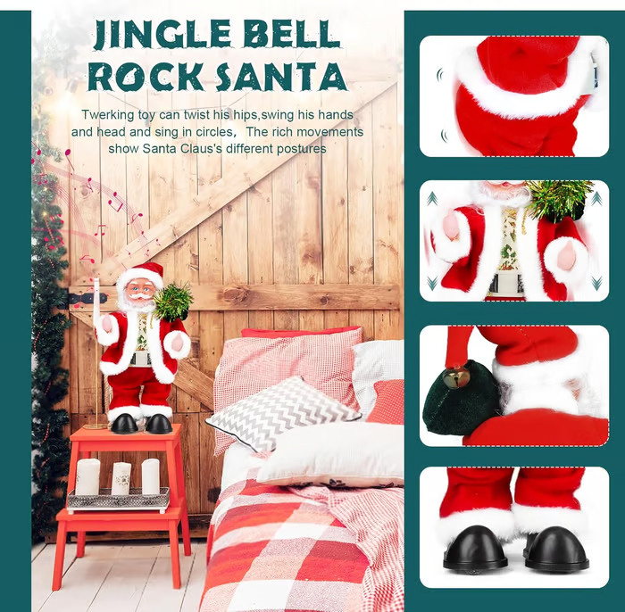 🔥Christmas Doorbuster 49% - 🎁The Twerking Santa Gang : Electric Santa Claus - Wiggling Hips- Playing Guitar