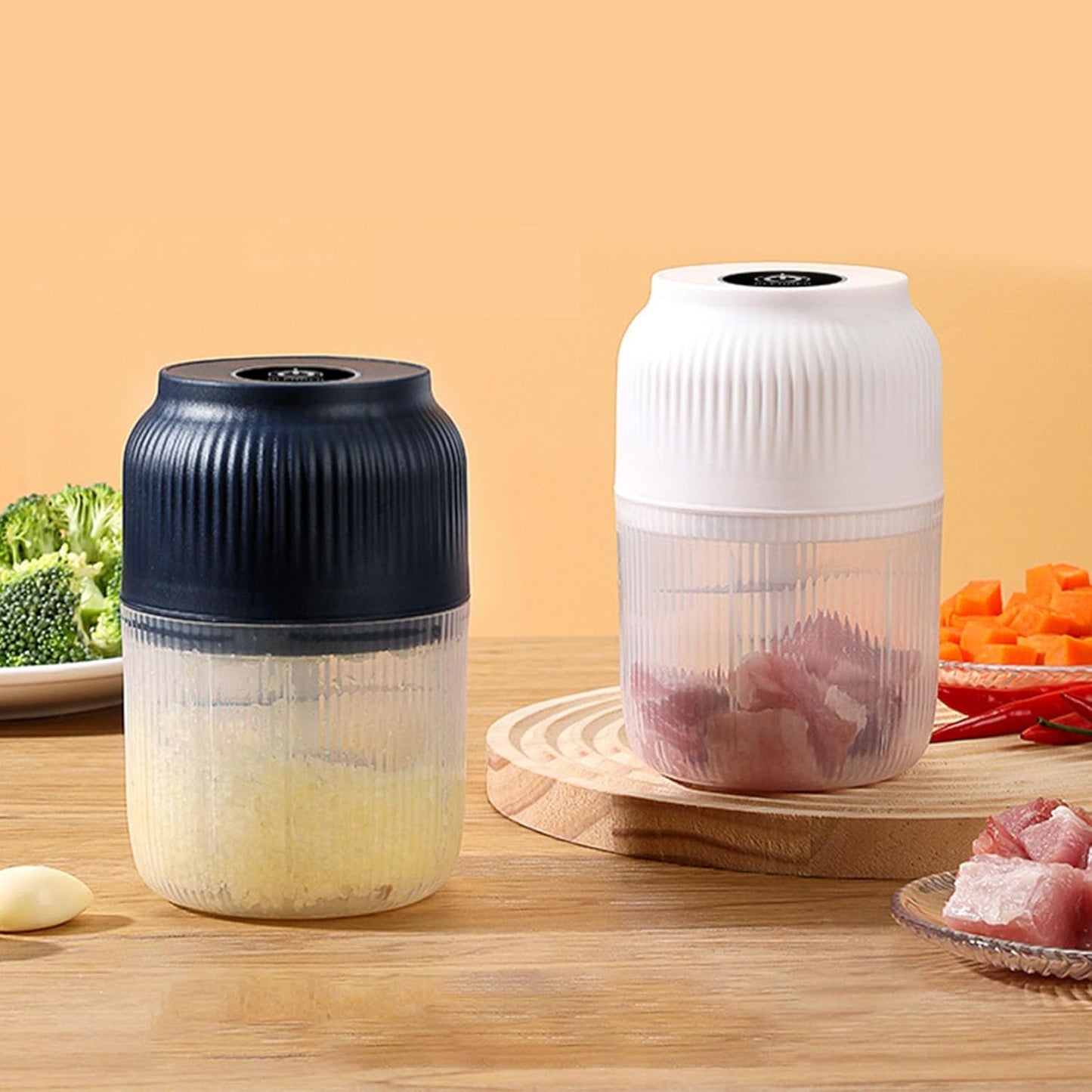 2 Pacs Electric Garlic Chopper,Mini Portable Veggie Chopper