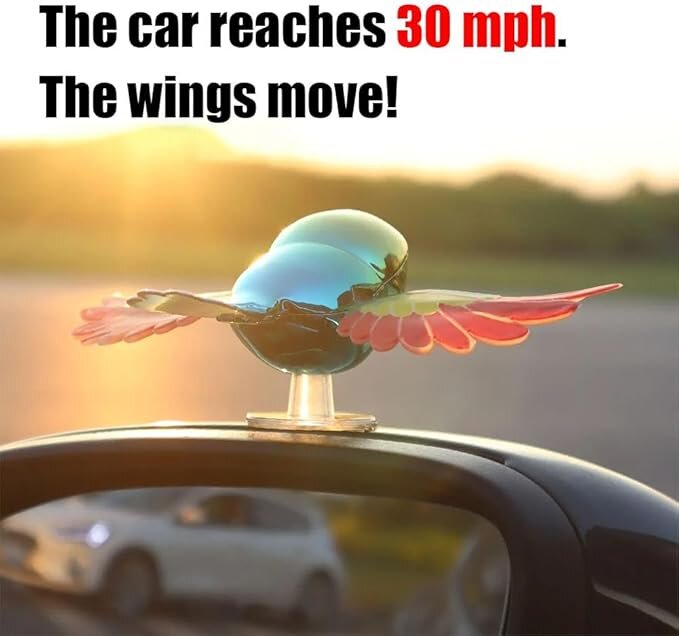 🔥2025 Hot Sale🔥Car Side Rearview Mirror Bird Decor Cute Ornament Flying Bird Car Decoration