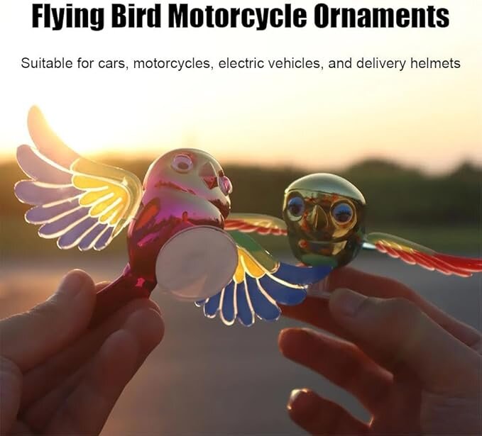 🔥2025 Hot Sale🔥Car Side Rearview Mirror Bird Decor Cute Ornament Flying Bird Car Decoration
