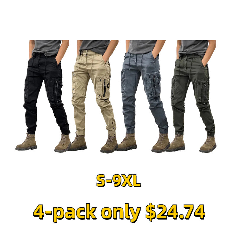 🔥Men's Tactical Cargo Pants🔥– Elastic, Multi-Pocket Joggers